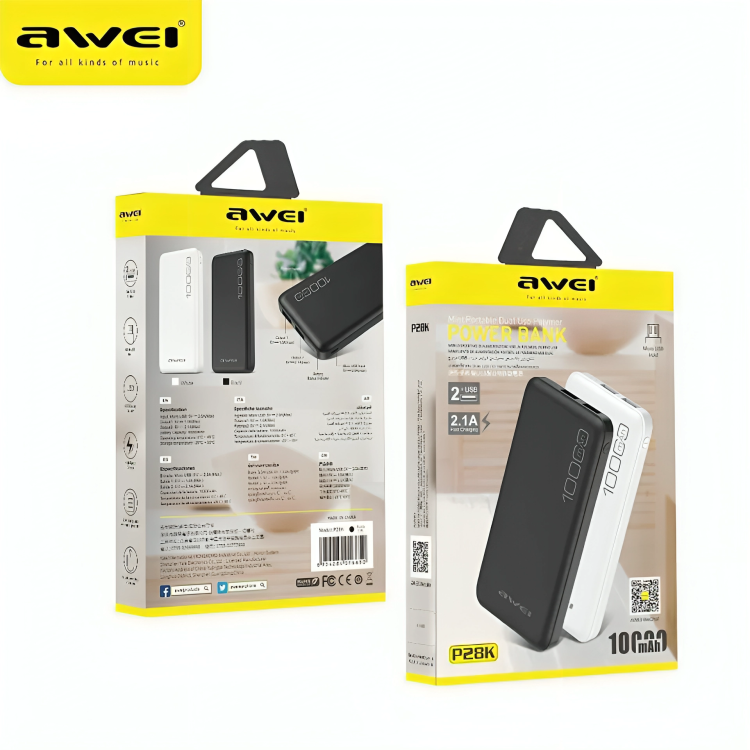 awei Mini Portable Dual USB Polymer Power Bank