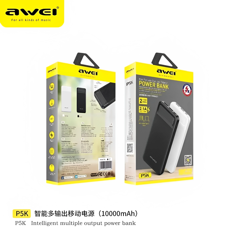 awei Mini Portable Dual USB Polymer Power Bank