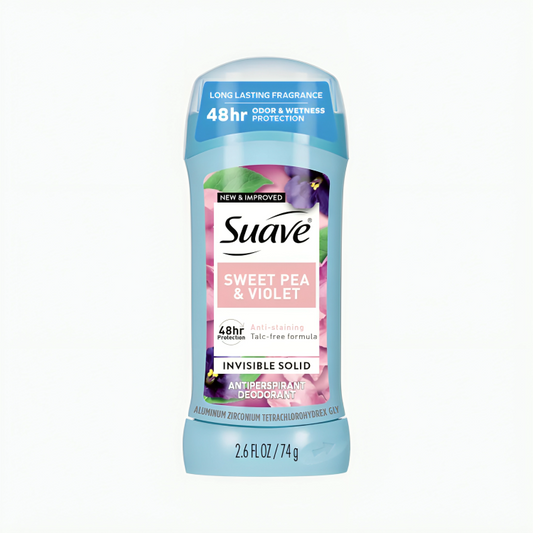 Suave Sweet Pea and Violet Invisible Solid Antiperspirant Deodorant for Women,34g