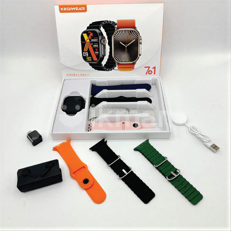 ⌚ Keqiwear KW 28 Ultra 3 Smartwatch with 8 belt