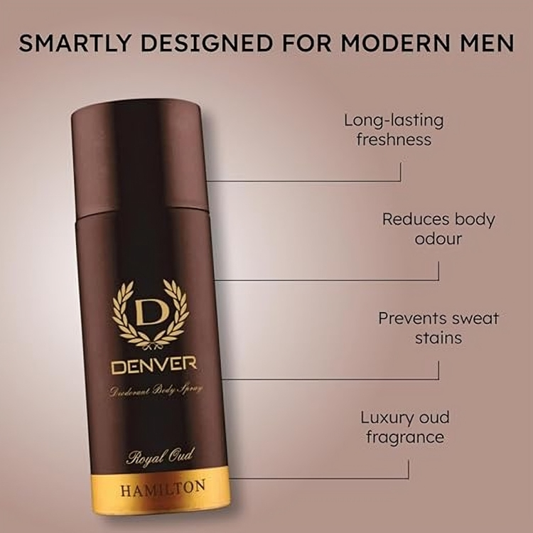 DENVER Royal Oud Deodorant Body Spray for Men - 150ml