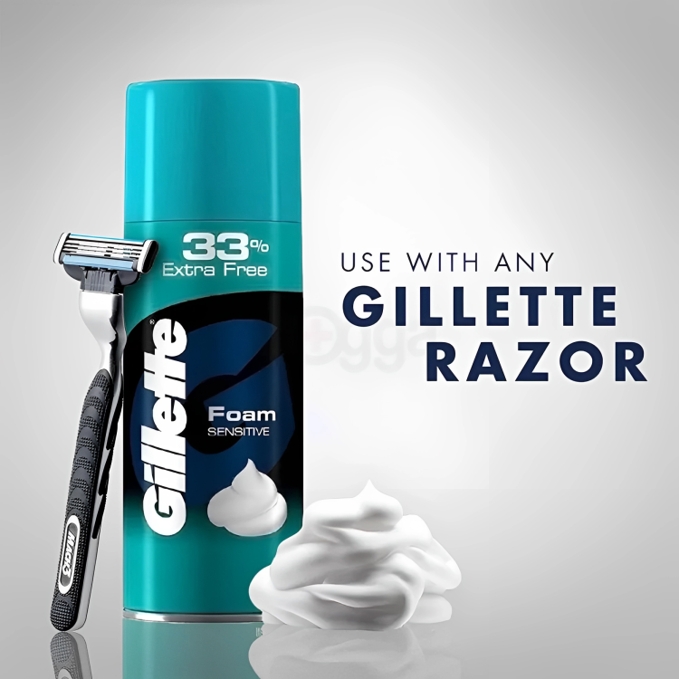 Gillette Saving Foam (Regular,Sensitive) 418g