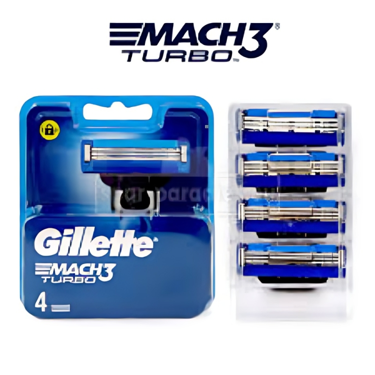 Gillette Mach3 Turbo Razor Cartridge – Pack of 4