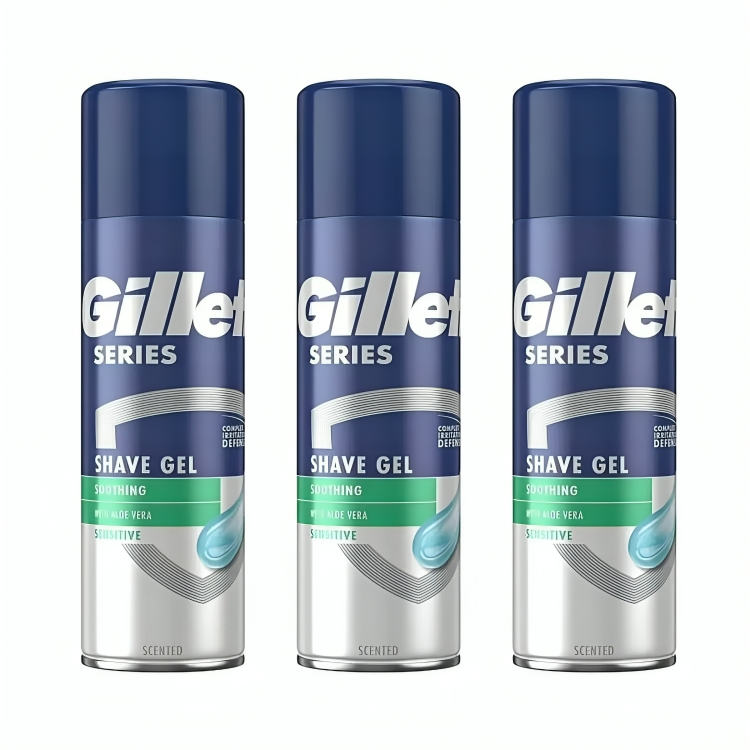 Original Imported, Gillette Series Sensitive, 3X saving gel 200ml (195 gm)
